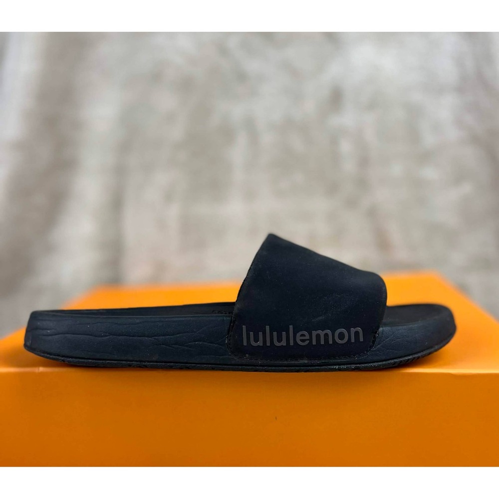 Lululemon Restfeel Slide Sandals Black Graphite Grey LW9FLQS Women Size 7
